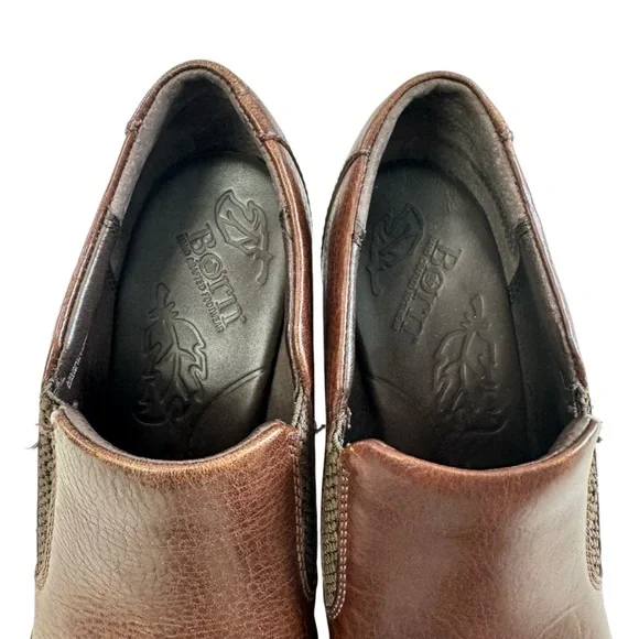 Born D07906 Slip-On Brown Leather Block Heel Ankle Booties Size 8.5 M/W - Picture 9 of 16